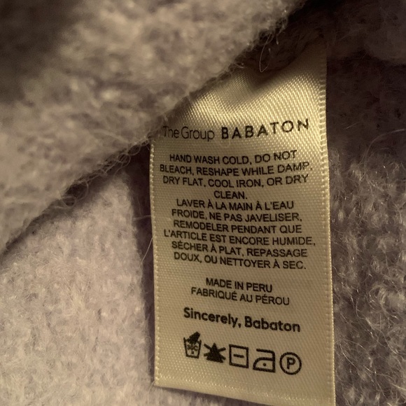 Babaton 100% Alpaca Turtleneck Sweater Light Purple XS - Picture 4 of 5